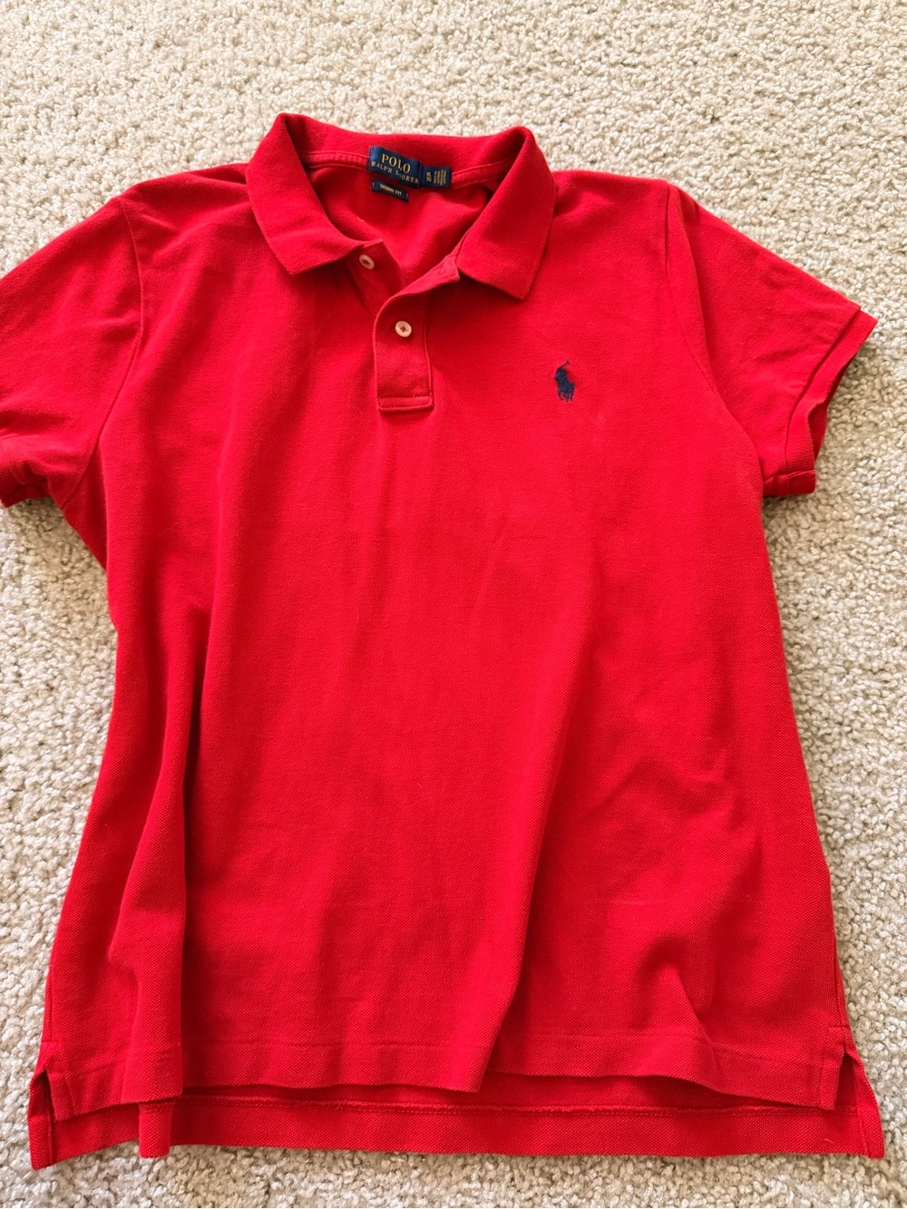 Polo by Ralph Lauren Red Short-Sleeve Kids Polo with Navy Logo